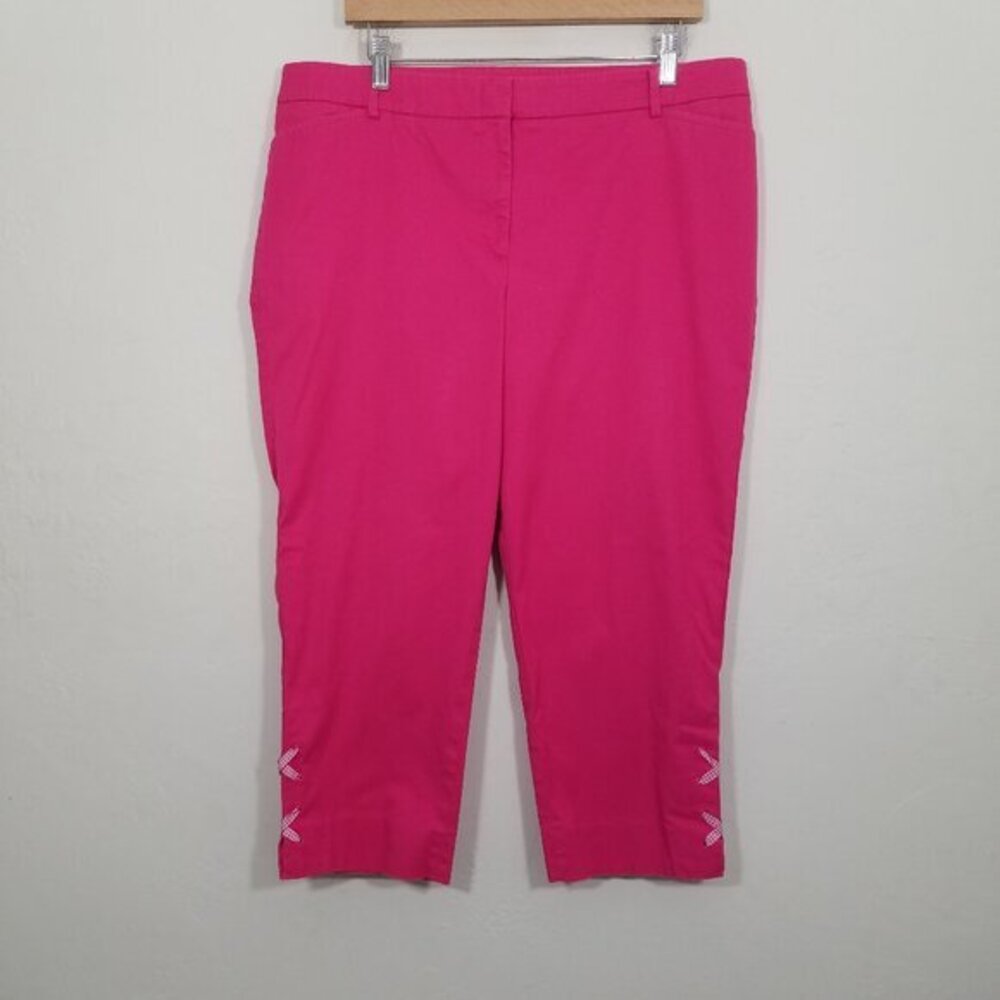 Talbots Perfect Crop Stretch Pants Pink Size 16P